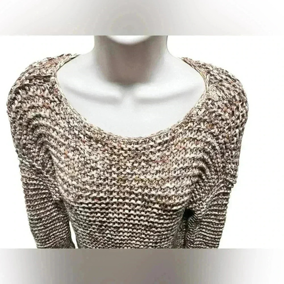Chico's Sweater 0 Women's S Textured Sherri Pullover Neutral Marled Knit - Picture 5 of 13